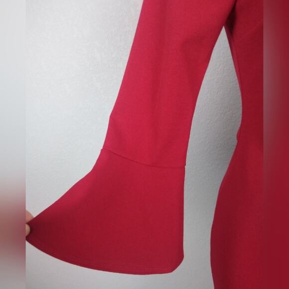 Lulus Sensational Statement Red Ruffled Bodycon Dress Size Small - Picture 13 of 16